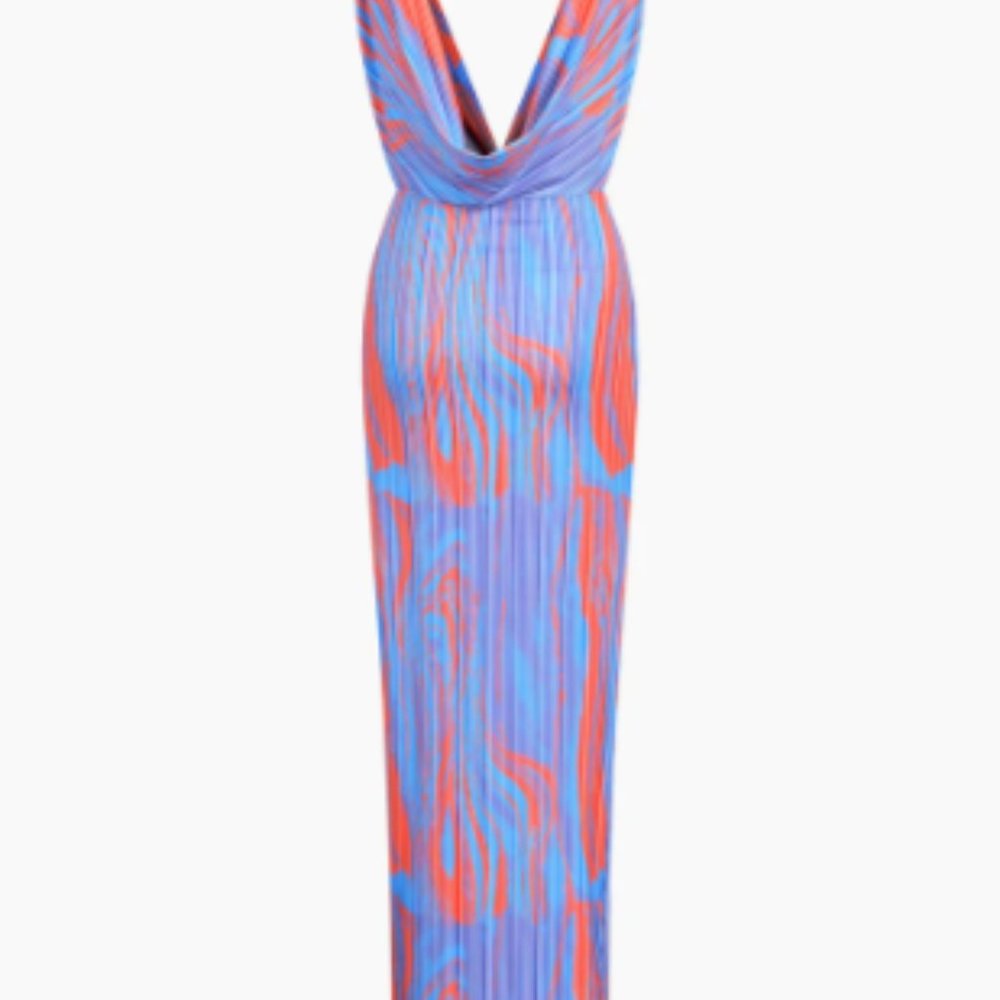 Commense Flaming Passions Cowl Neck Long Dress